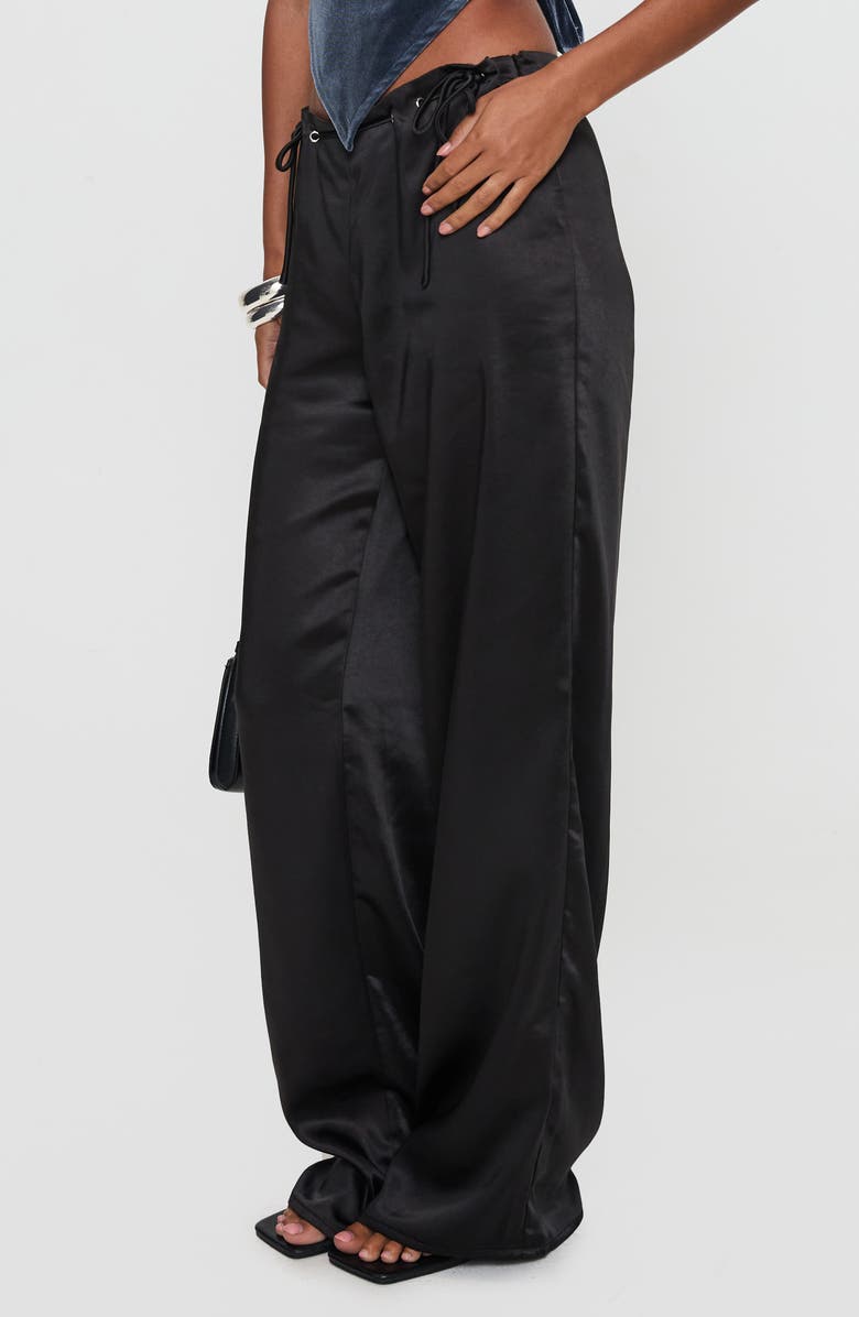 Princess Polly Thrill Of It All Satin Drawstring Pants, Alternate, color, 