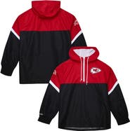 Mitchell & Ness Men's Mitchell & Ness Red/Black Kansas City Chiefs Tie Breaker Vintage Logo Lightweight Anorak Half-Zip Windbreaker
