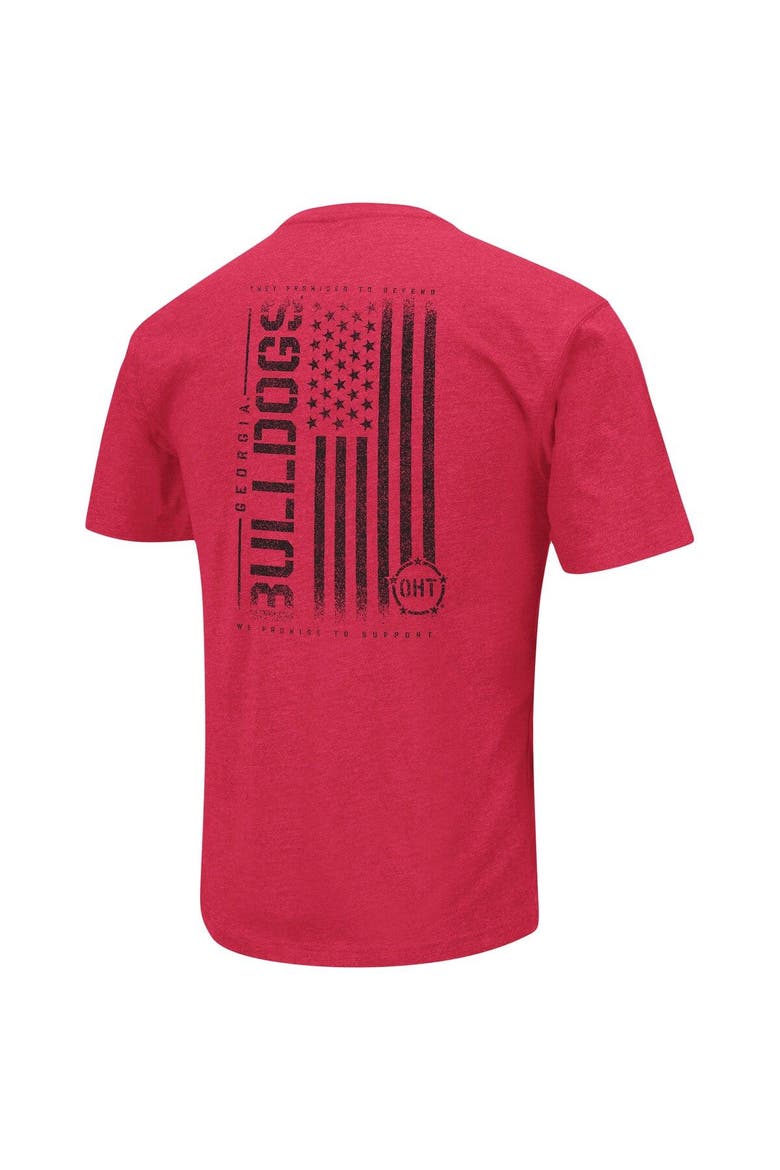 Men's Colosseum Heather Red Georgia Bulldogs OHT Military Appreciation Flag 2.0 T-Shirt, Alternate, color, Heather Red