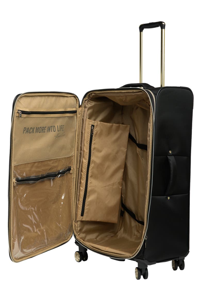 Chelsea Chevron Quilt Expandable 8-Wheel Luggage, Alternate, color, BLACK