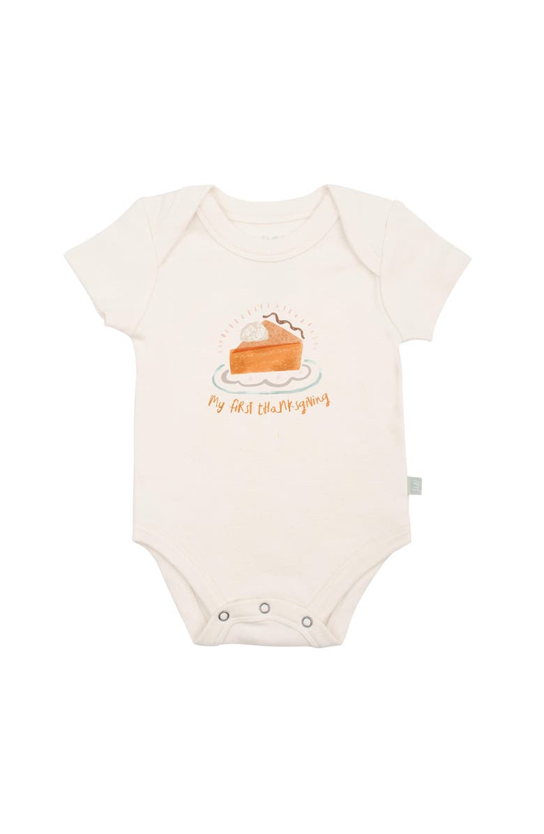 Finn + Emma Organic Baby Graphic Bodysuit | Thanksgiving Pie, Main, color, Off White