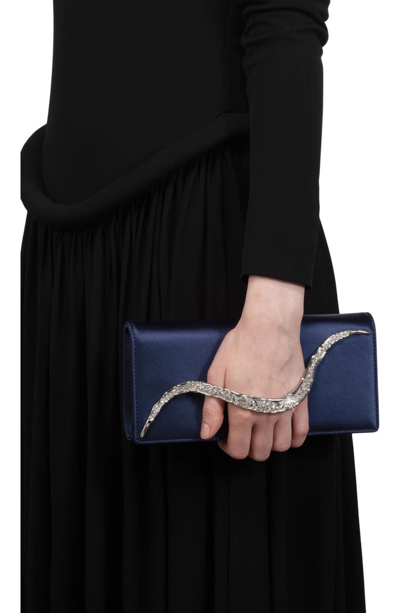 Alexis Bittar Crystal Curve Clutch, Alternate, color, Royal Navy