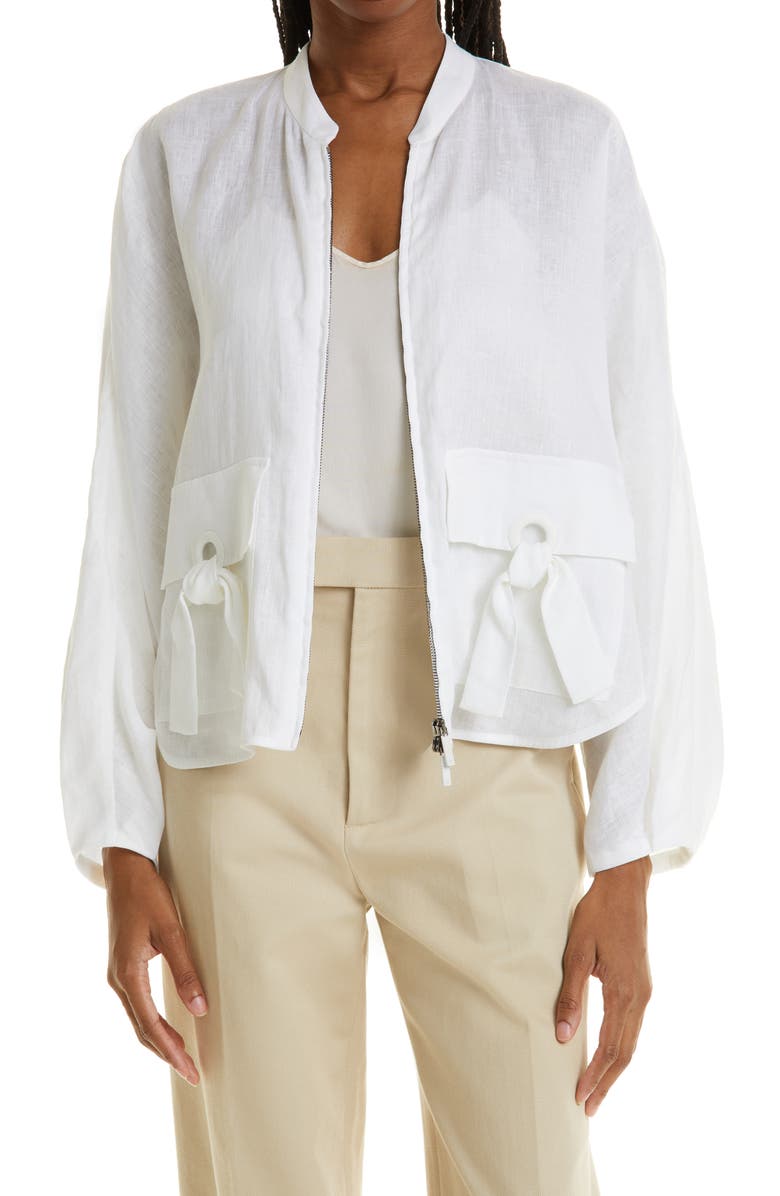 Emporio Armani Zip Linen Jacket | Nordstrom