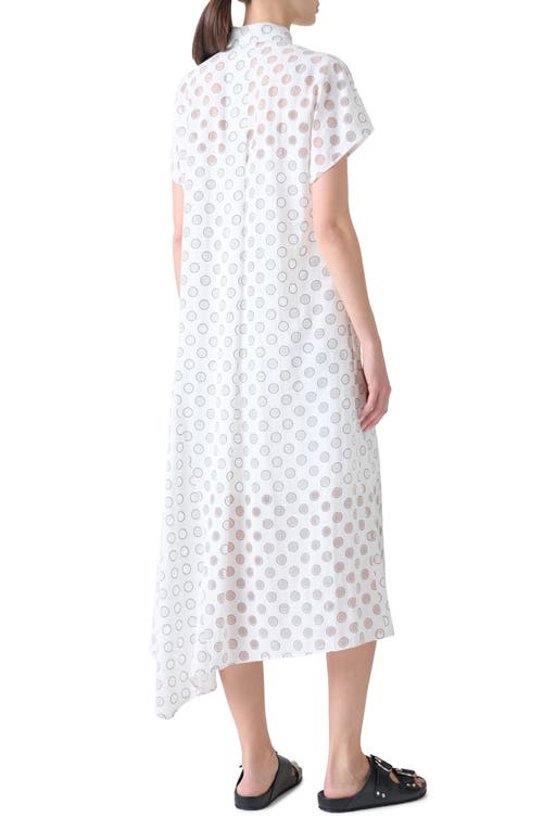 Akris Punto Polka Dot Organza Midi Shirtdress In White
