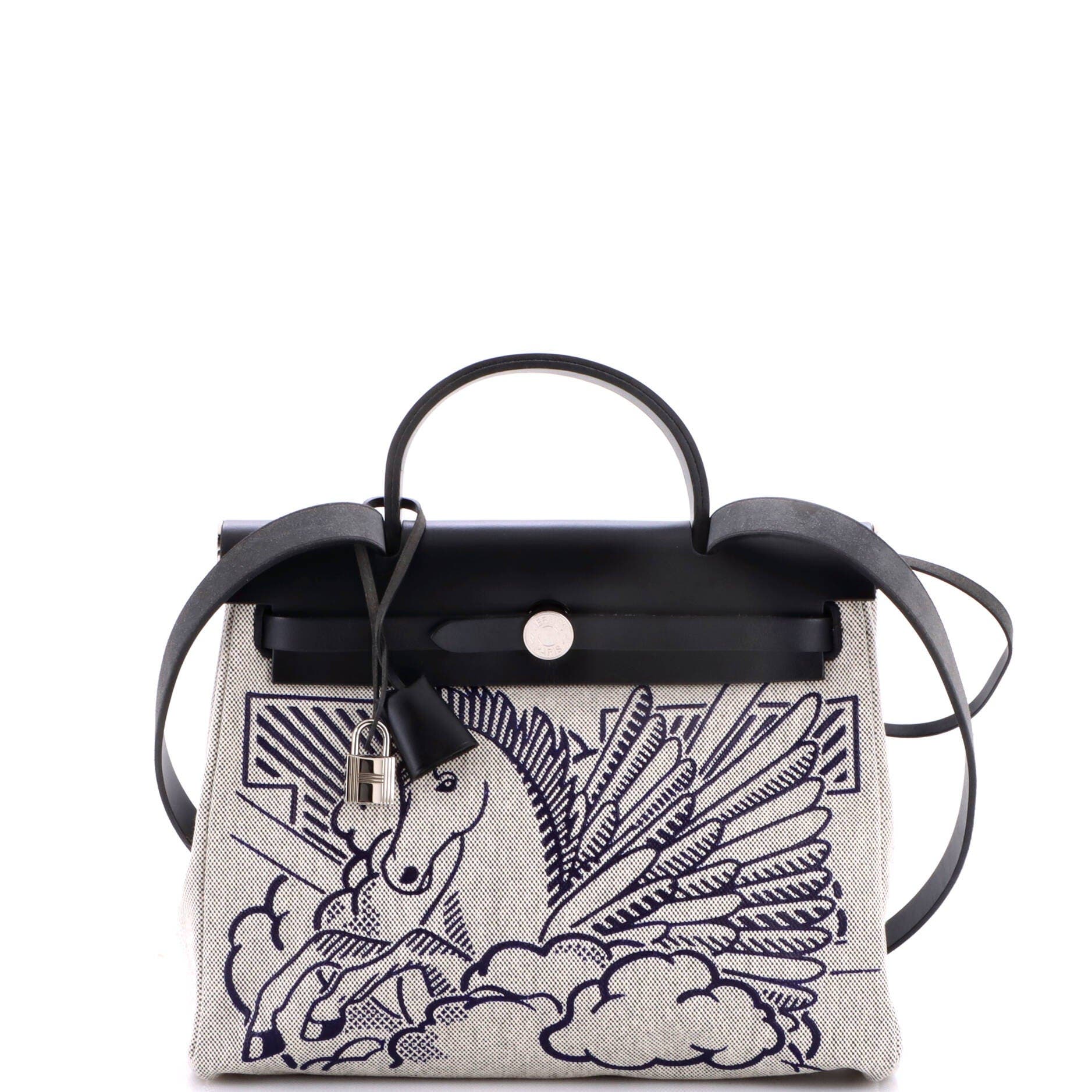 Herbag Zip Pegase Pop Toile and Leather 31, Main, color, Blue