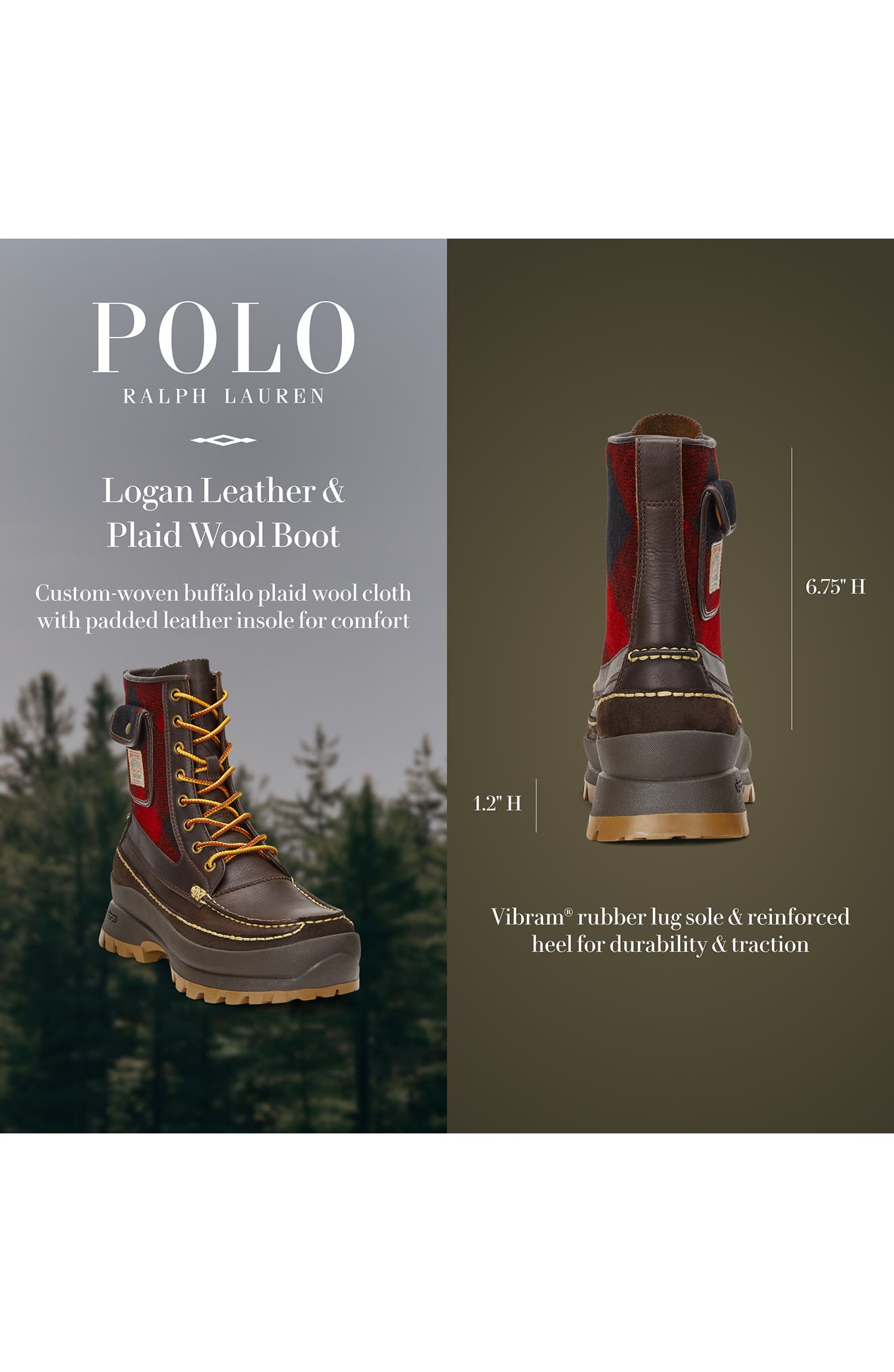 Polo Ralph Lauren Lug Sole Leather Boot, Alternate, color, 
