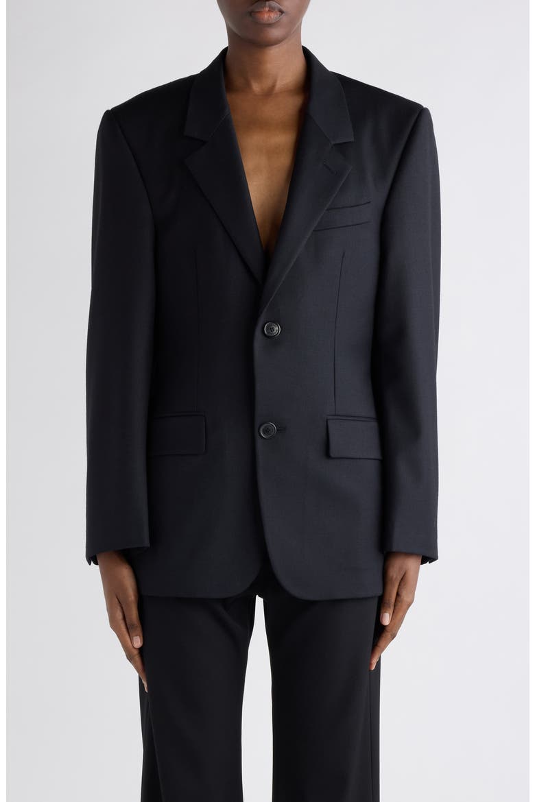 Tailored Wool Gabardine Jacket, Main, color, NEW BLACK