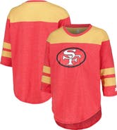STARTER Women's Starter Scarlet San Francisco 49ers Fullback Tri-Blend 3/4-Sleeve T-Shirt