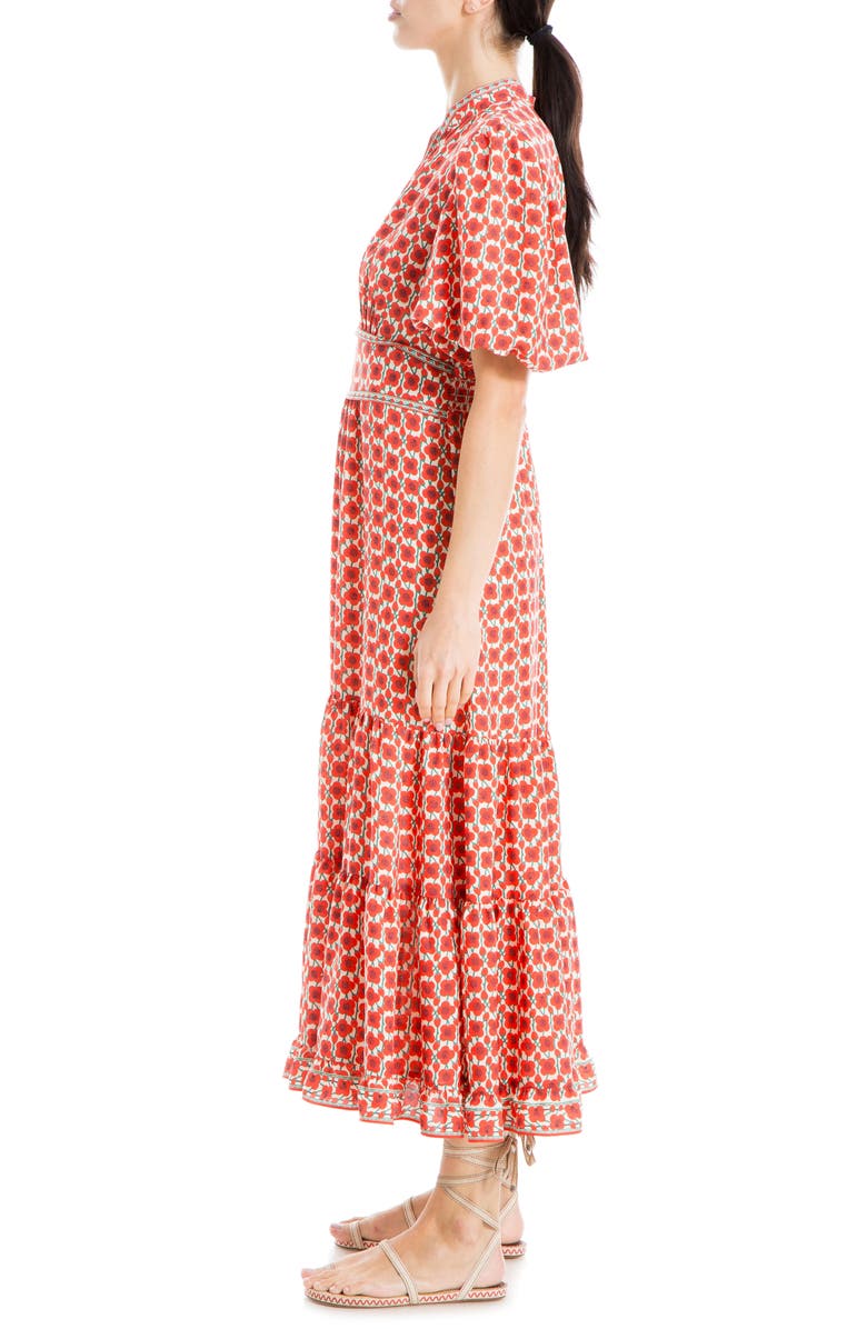 MAX STUDIO Paisley Puff Sleeve Tiered Maxi Dress, Alternate, color, 
