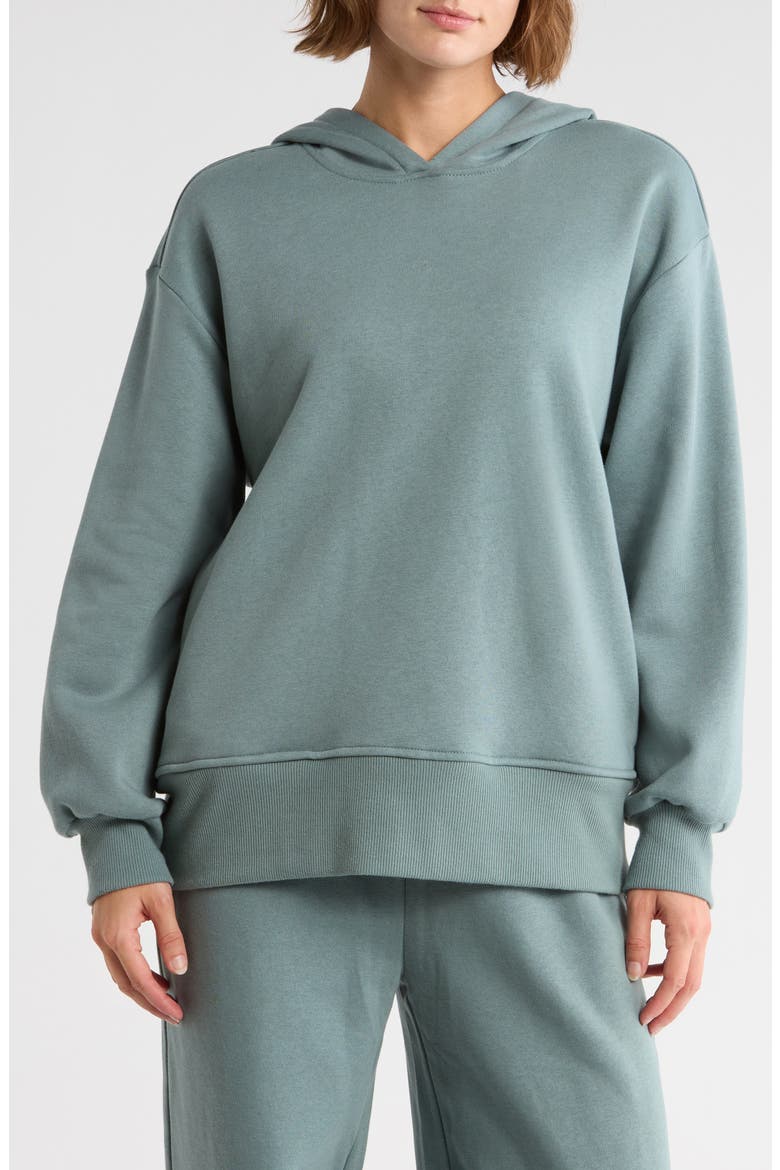 Feather Fleece Oversize Hoodie, Main, color, GREY THUNDER
