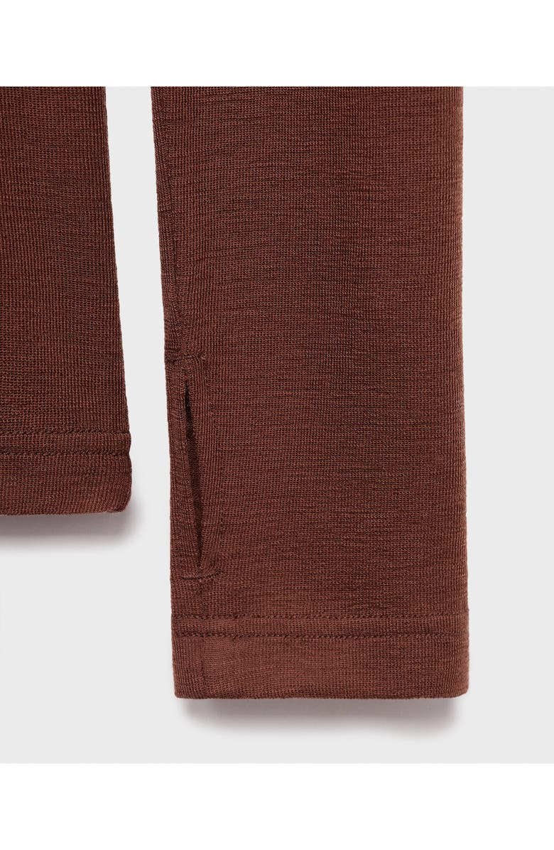 MANGO Wool Zip Hoodie, Alternate, color, Cognac