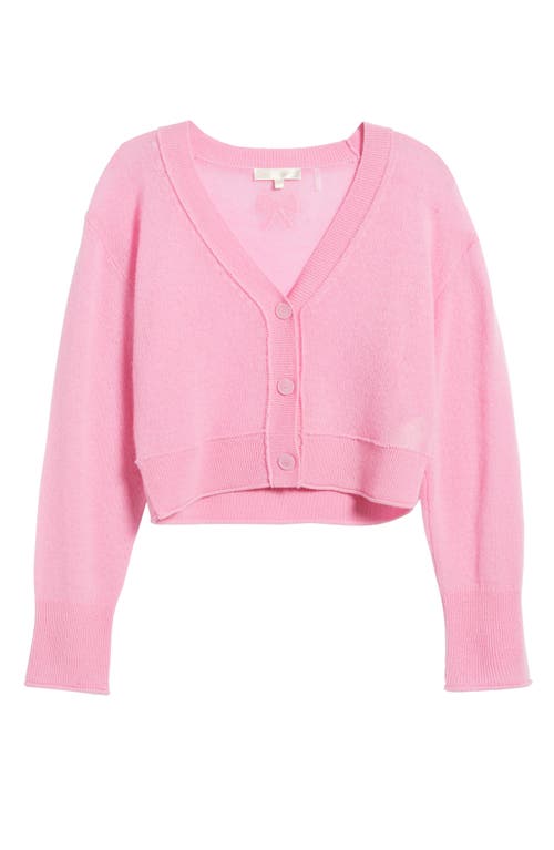 Loveshackfancy Lawrence Cashmere Crop Cardigan In Sunset Pink