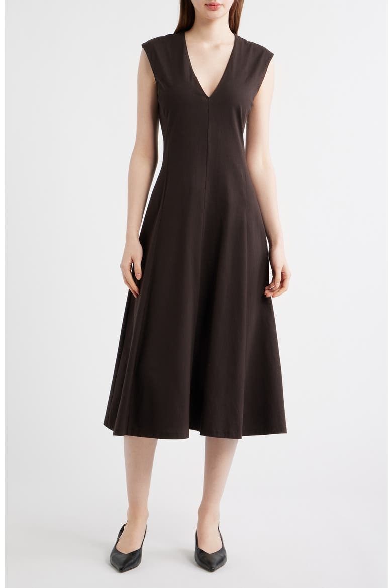 The Studio Cotton Midi Dress, Main, color, MOCHA