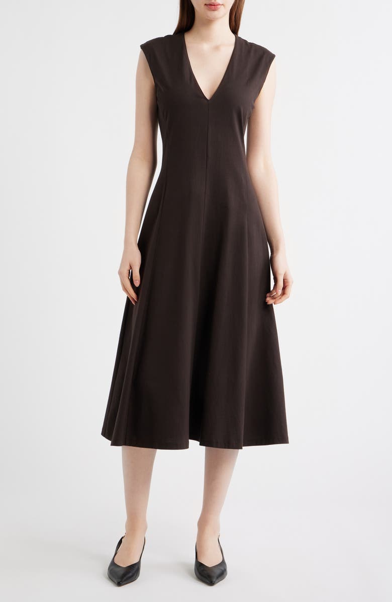 FRAME The Studio Cotton Midi Dress, Main, color, Mocha