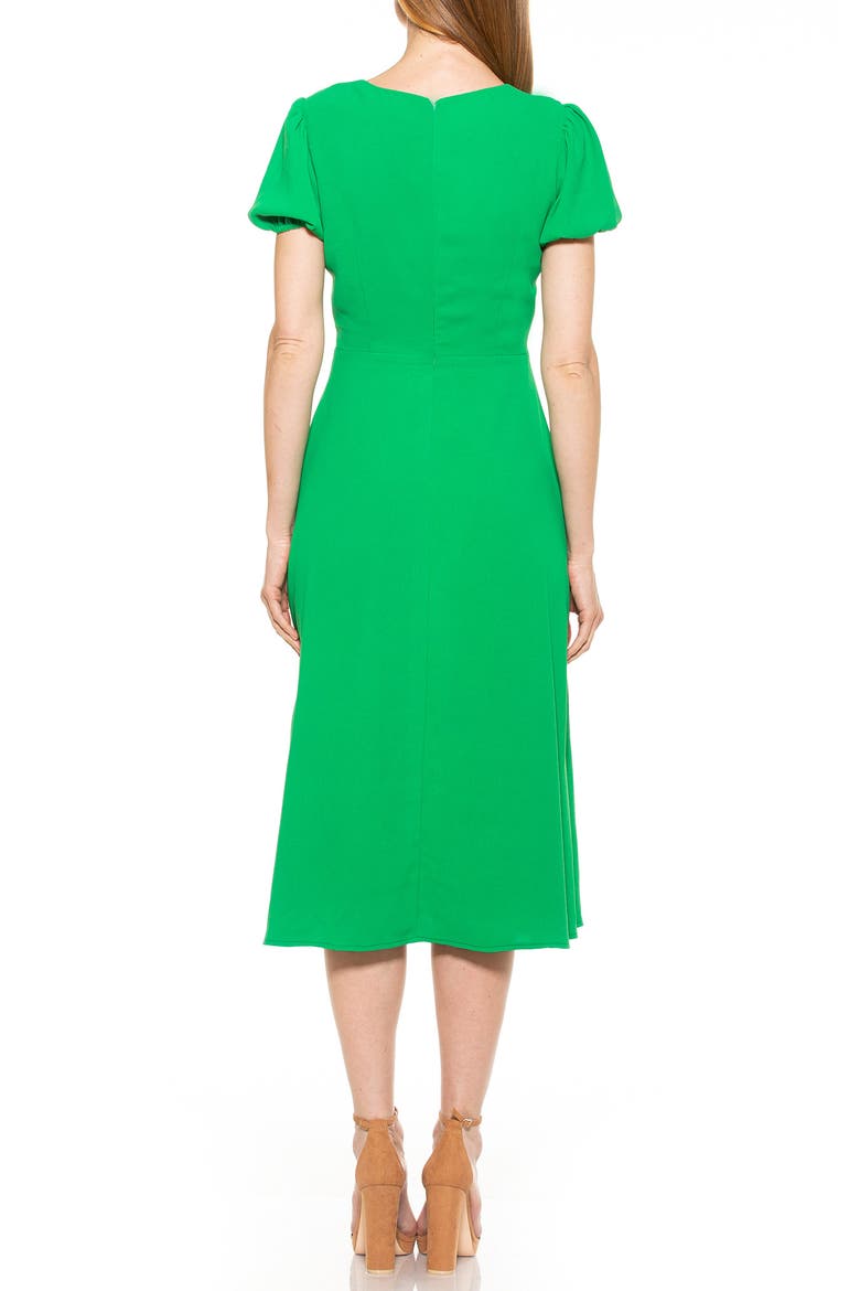 Gracie Sweetheart Slit Dress, Alternate, color, GREEN