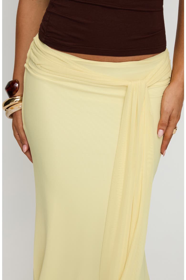 Caviar Tie Waist Maxi Skirt, Alternate, color, LEMON