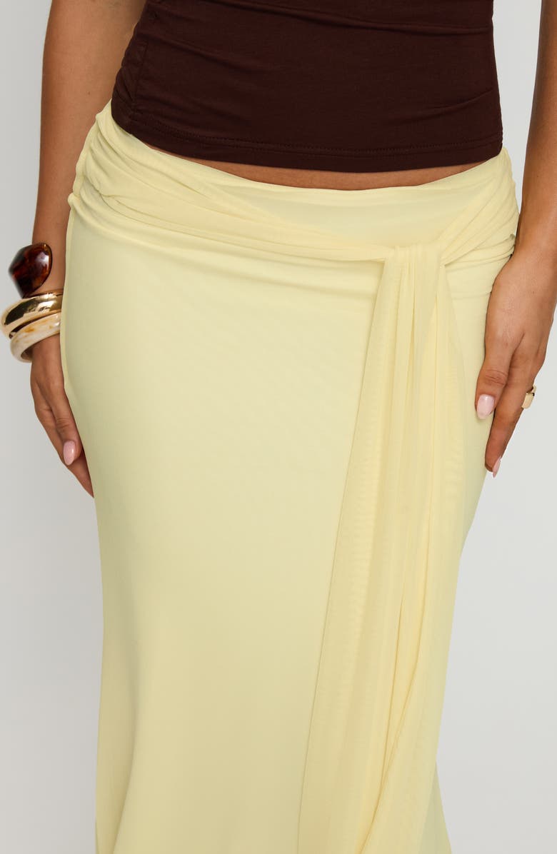 Princess Polly Caviar Tie Waist Maxi Skirt, Alternate, color, Lemon
