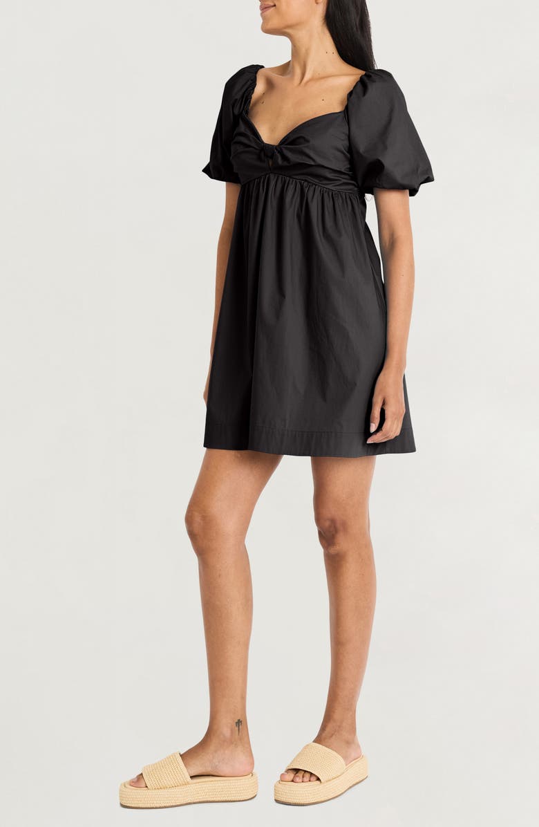 The Good Journey Bubble Sleeve Minidress, Alternate, color, Black