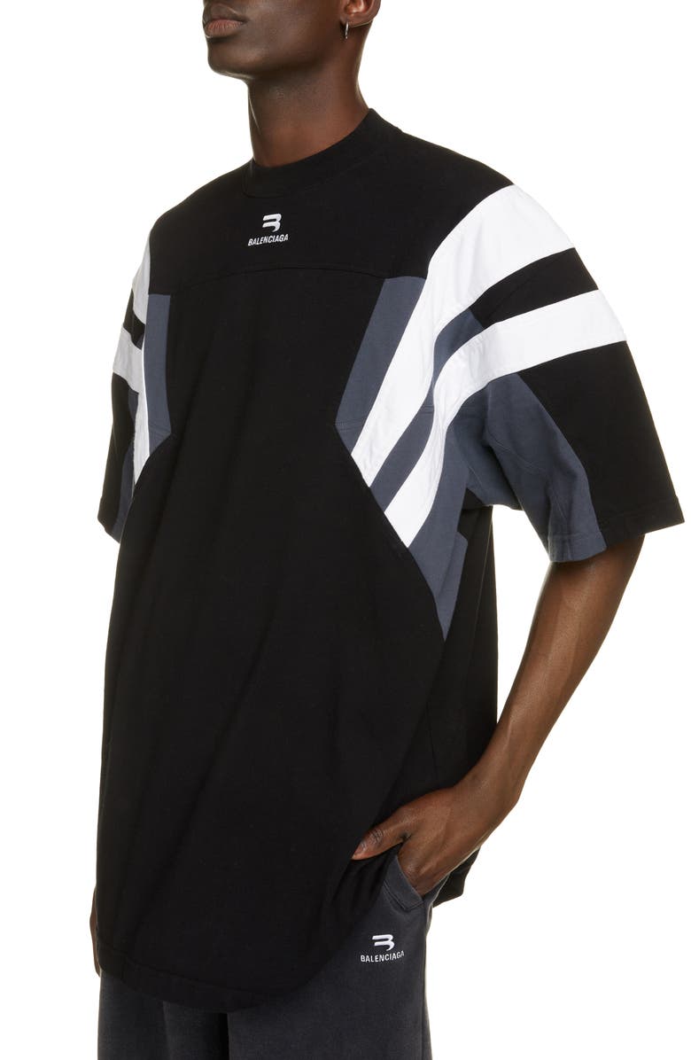 Balenciaga Logo Organic Cotton Tracksuit T-Shirt, Alternate, color,