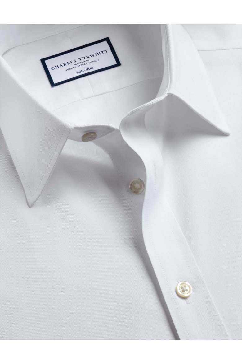 Non-Iron Twill Point Collar Shirt, Alternate, color, White