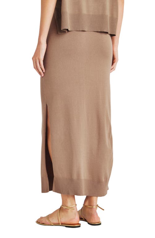 Splendid Veronica Drawstring Midi Sweater Skirt In Brown