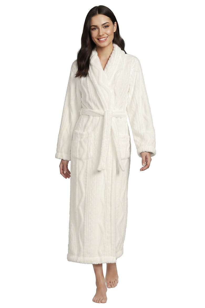 Cozy Cable Robe, Alternate, color, Ivory