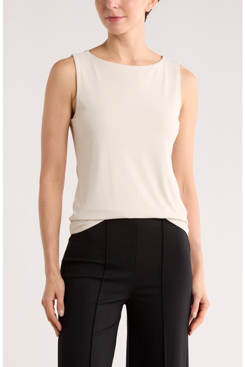 Scoop Neck Sculpt Knit Tank, Main, color, BEIGE RAINY DAY