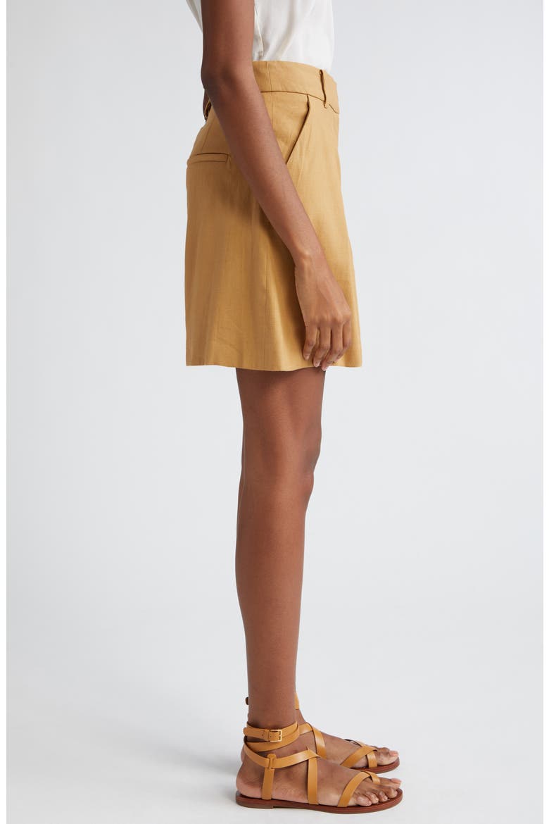 Noemi High Waist Linen Blend Shorts, Alternate, color, DESERT KHAKI