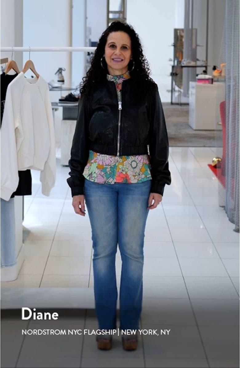 Everly Leather Bomber Jacket, sales video thumbnail