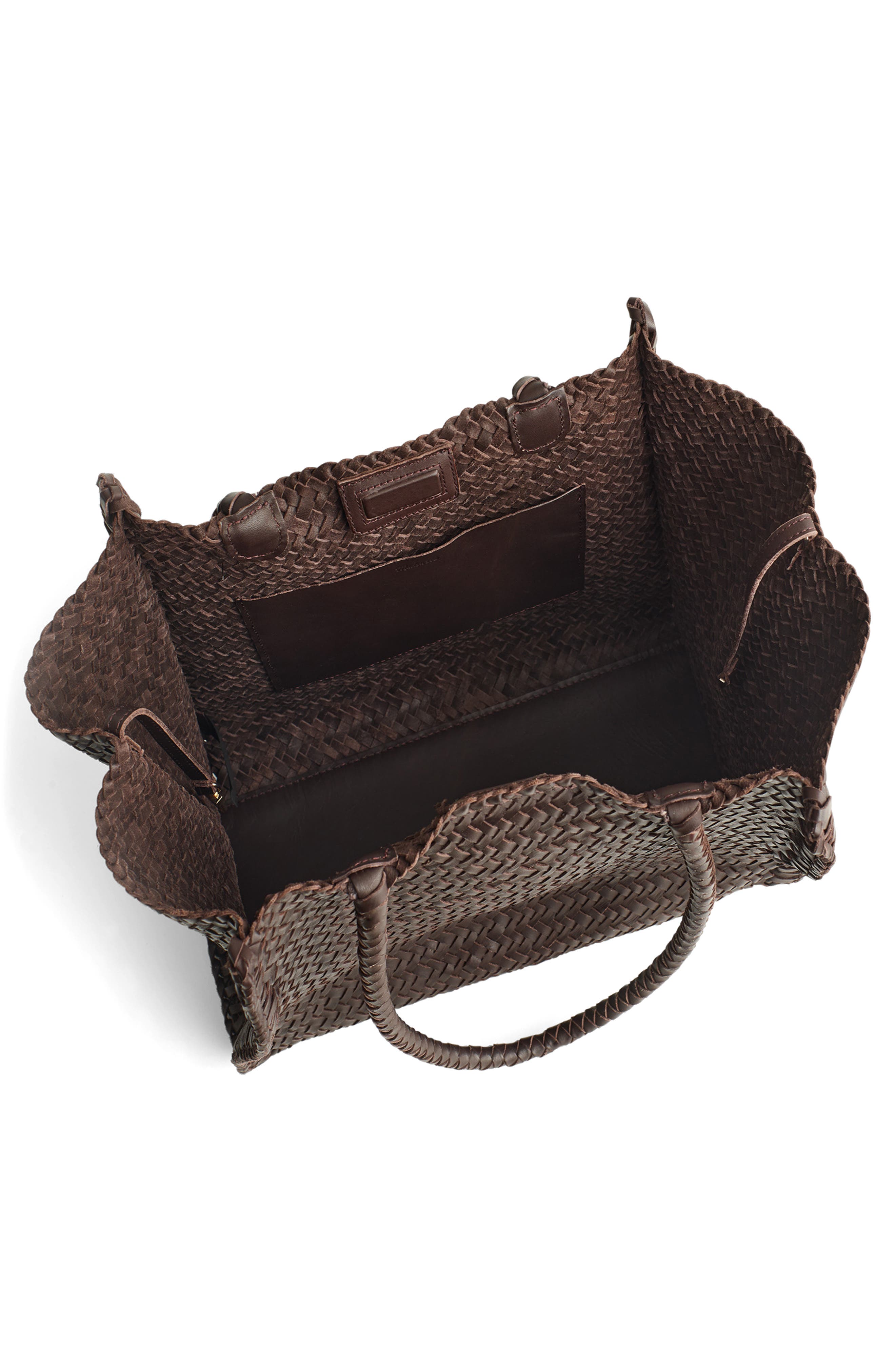 Madewell The Lexington Woven Leather Tote, Alternate, color, Coffee Bean