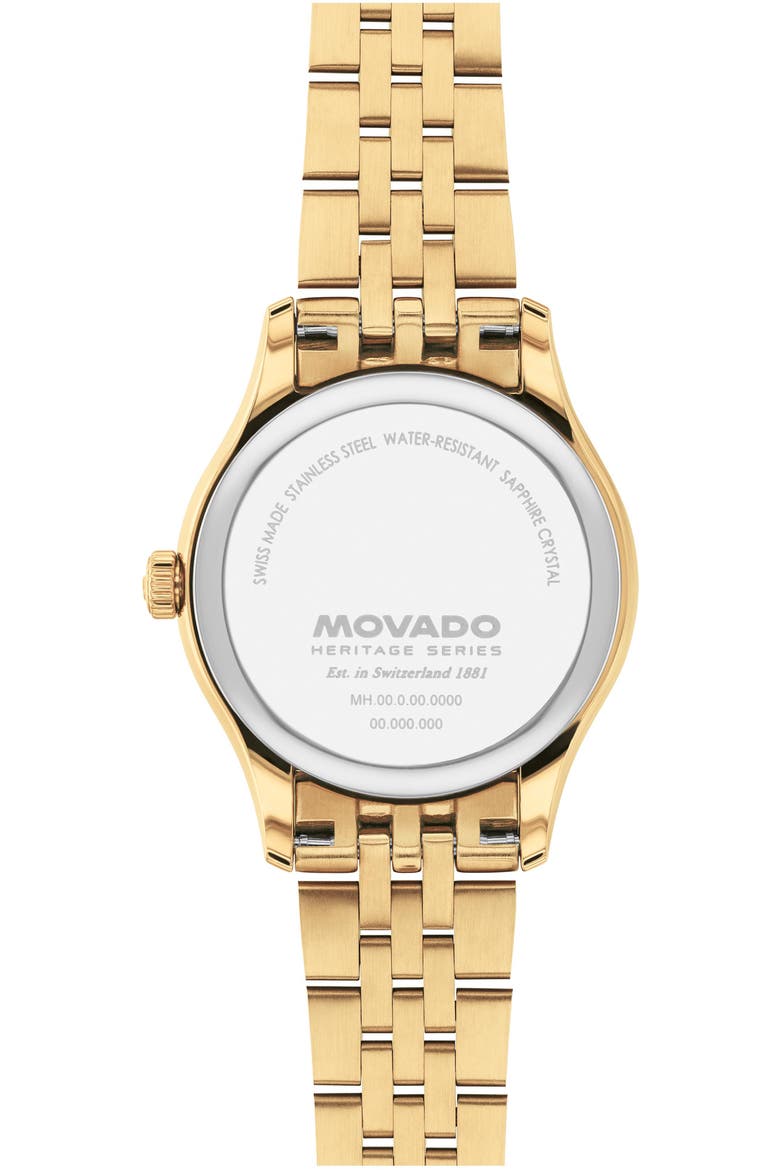 Heritage Series Calendoplan Bracelet Watch, Alternate, color, WHITE