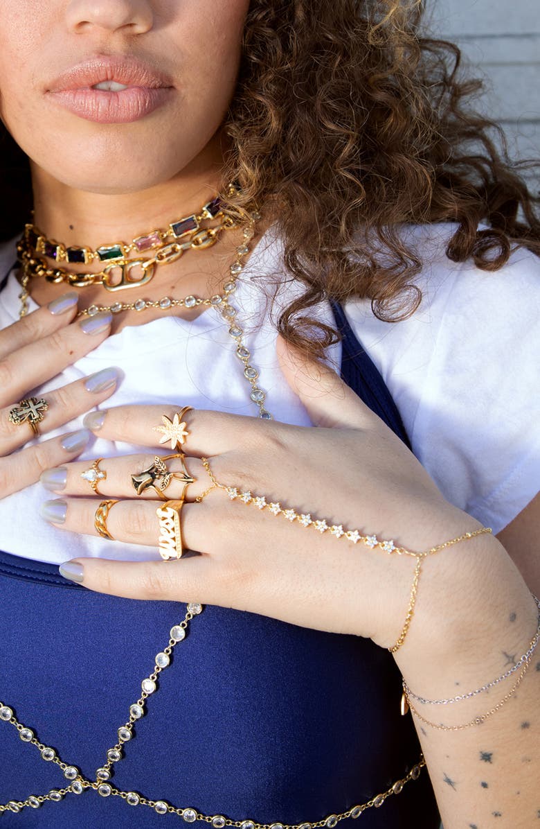 VIDAKUSH Twinkle Flower Hand Chain, Alternate, color, Gold