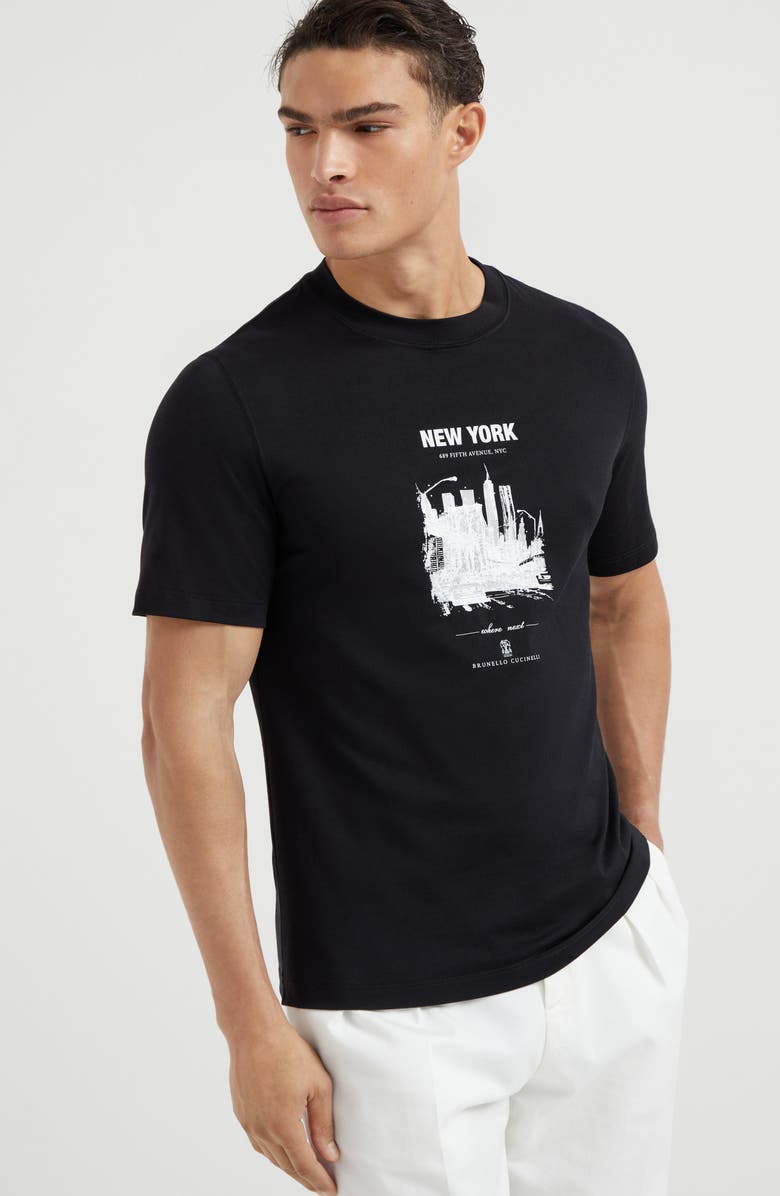 Brunello Cucinelli T-shirt with print, Alternate, color, 