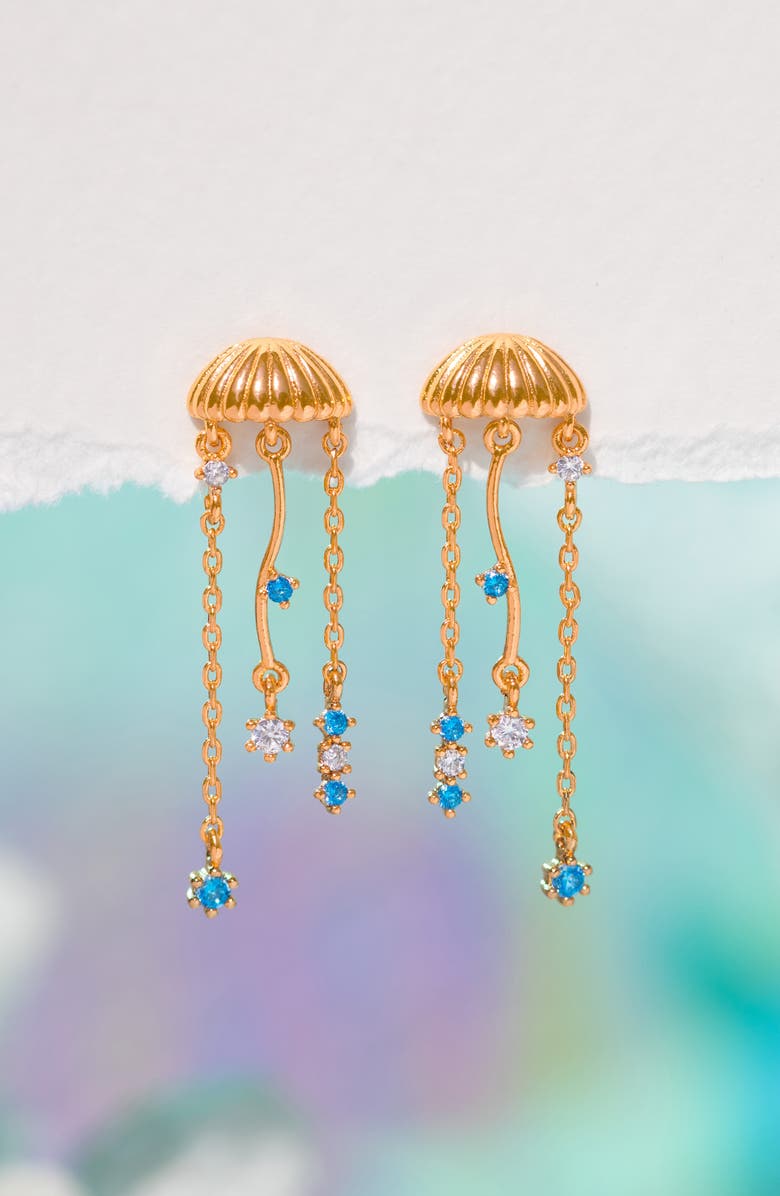 Girls Crew Jellyfish Drop Earrings, Alternate, color, Gold
