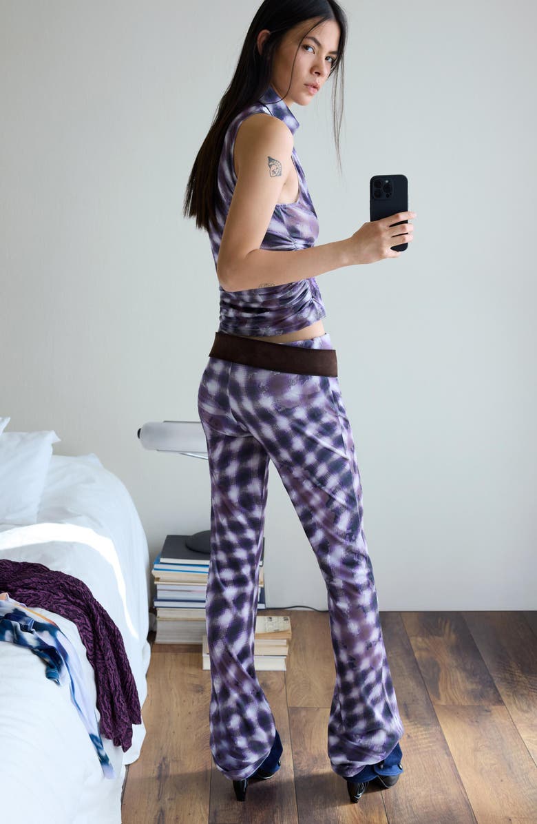 Desigual Sleeveless Zip Mesh Top, Alternate, color, Purple