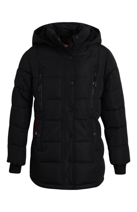 Girls' Winter Stadium Length Quilted Puffer Jacket