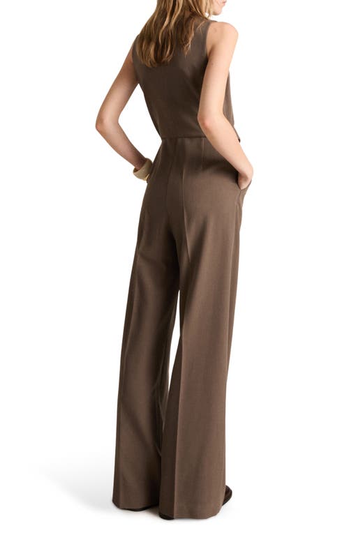 Mango Sleeveless Jumpsuit In Brown