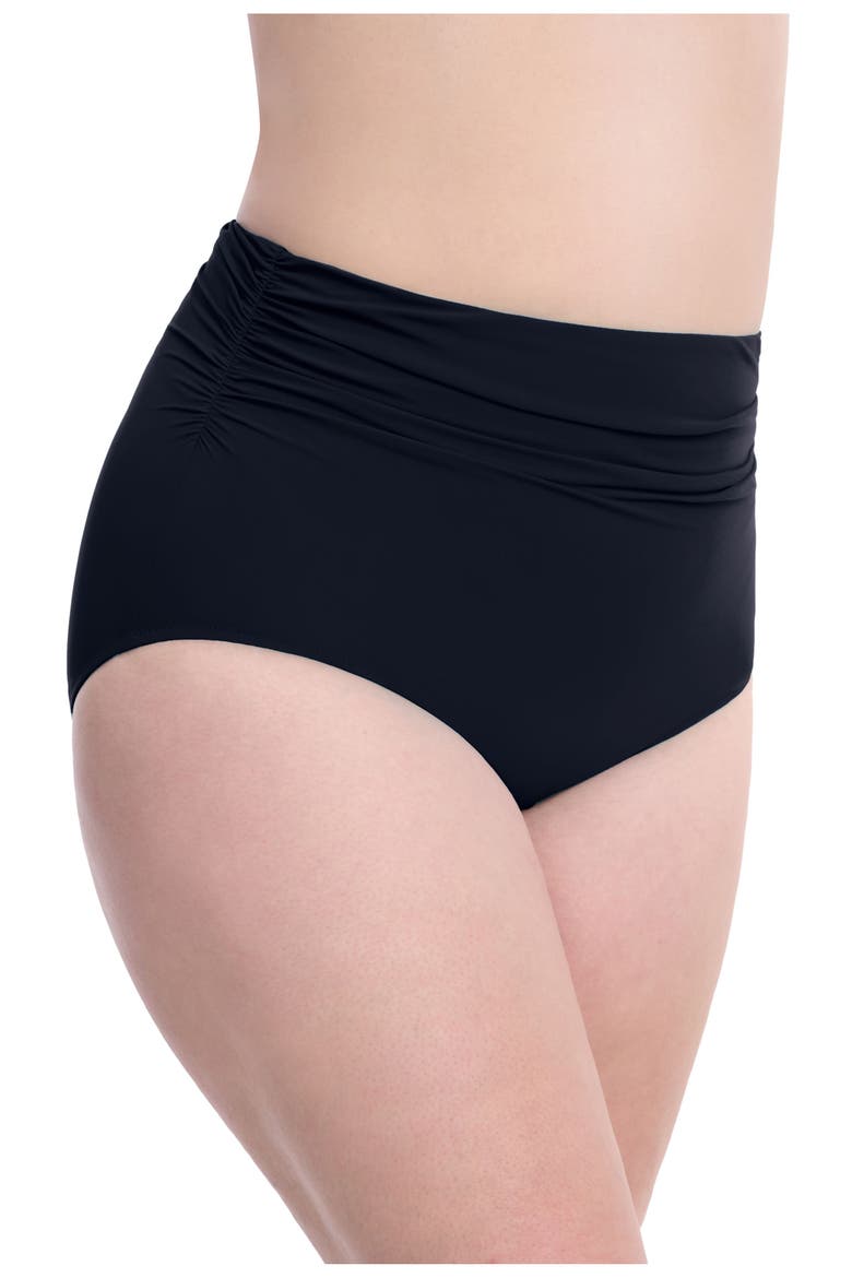 Trutti Frutti Full Figure High Waist Bottom, Alternate, color, Black