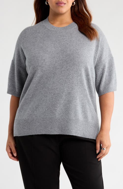 Nordstrom Short Sleeve Cashmere Sweater In Gray