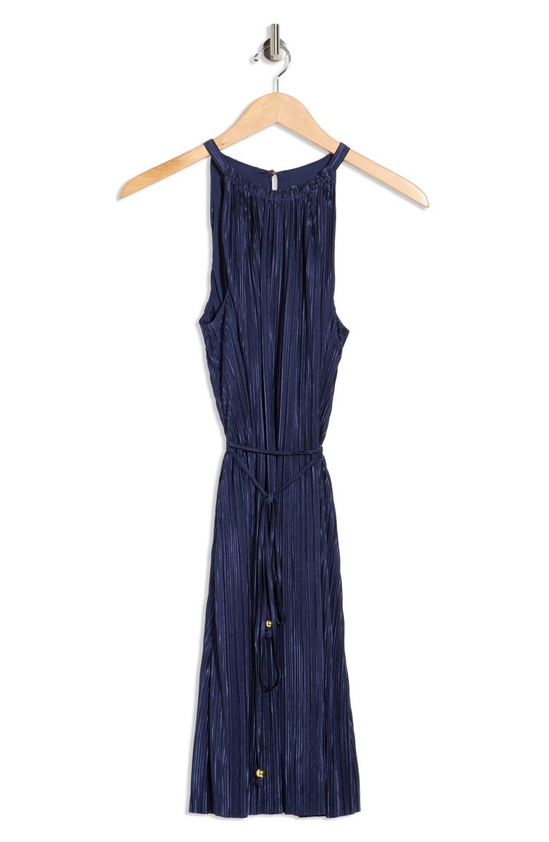 Vince Camuto High Neck Sleeveless Dress, Alternate, color, Navy