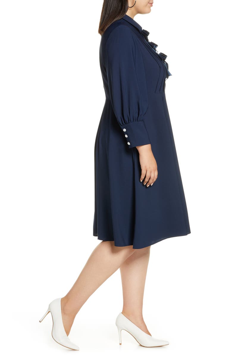 Halogen<sup>®</sup> x Atlantic-Pacific Bow Detail Fit & Flare Dress, Alternate, color, 