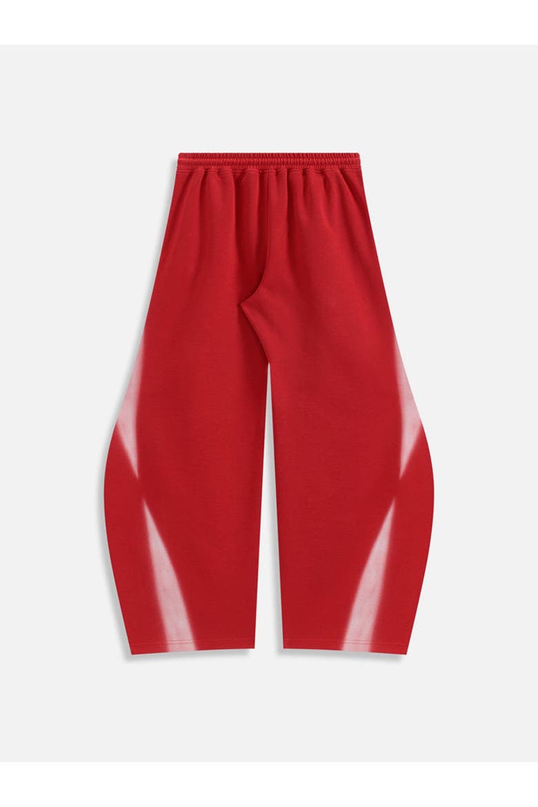 Inkjet Print Super Baggy Sweatpants, Alternate, color, Red