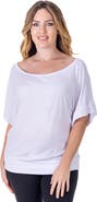 24seven Comfort Apparel Loose Fit Dolman Top with Wide Sleeves