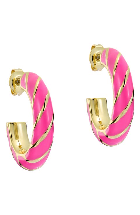 Tiffany Twist Enamel Hoop Earrings