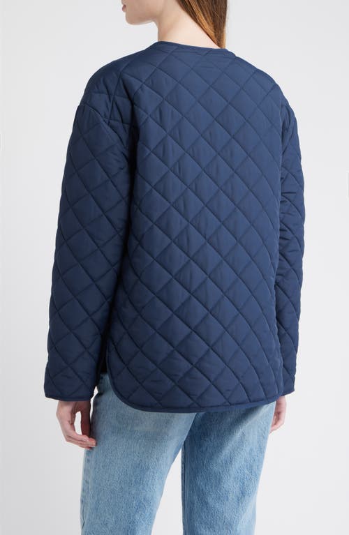 Thread & Supply Quilted Puffer Jacket In Blue