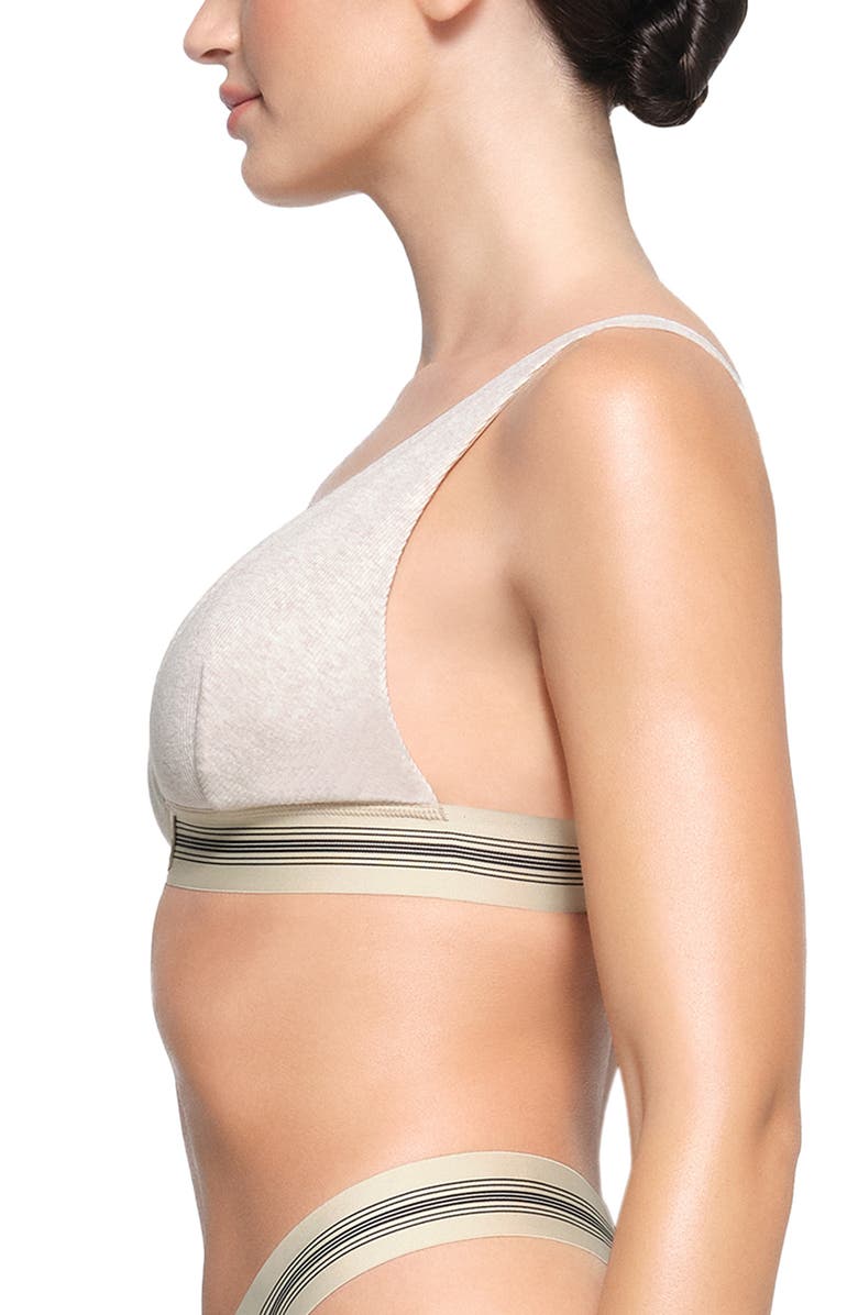 SKIMS Stretch Cotton Rib Plunge Bralette, Alternate, color, 