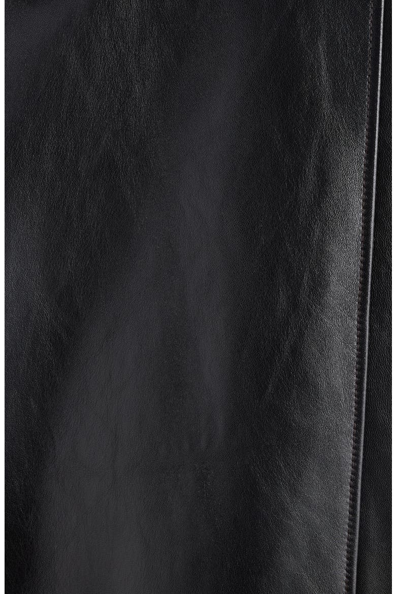 Linaga Oversize Leather Moto Jacket, Alternate, color, BLACK