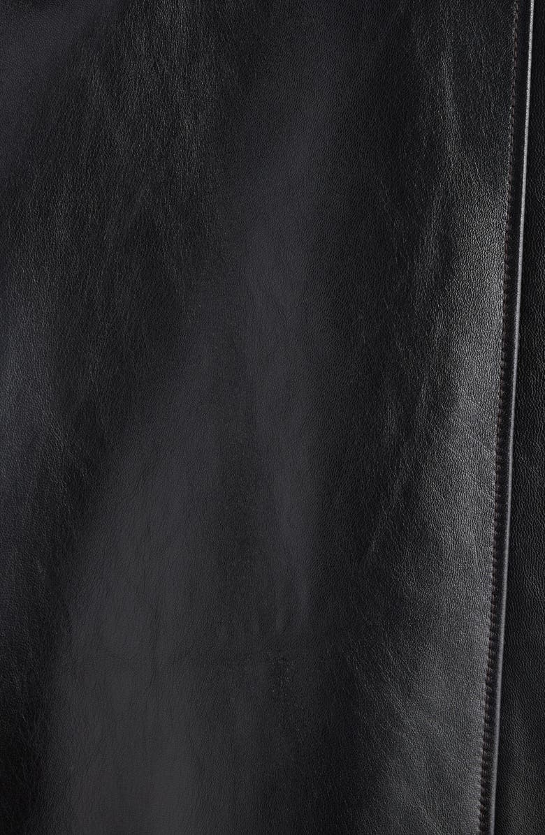 Acne Studios Linaga Oversize Leather Moto Jacket, Alternate, color, Black