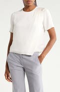Theory Draped Shoulder Silk Top