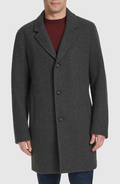 Regular Fit Stretch Wool Coat